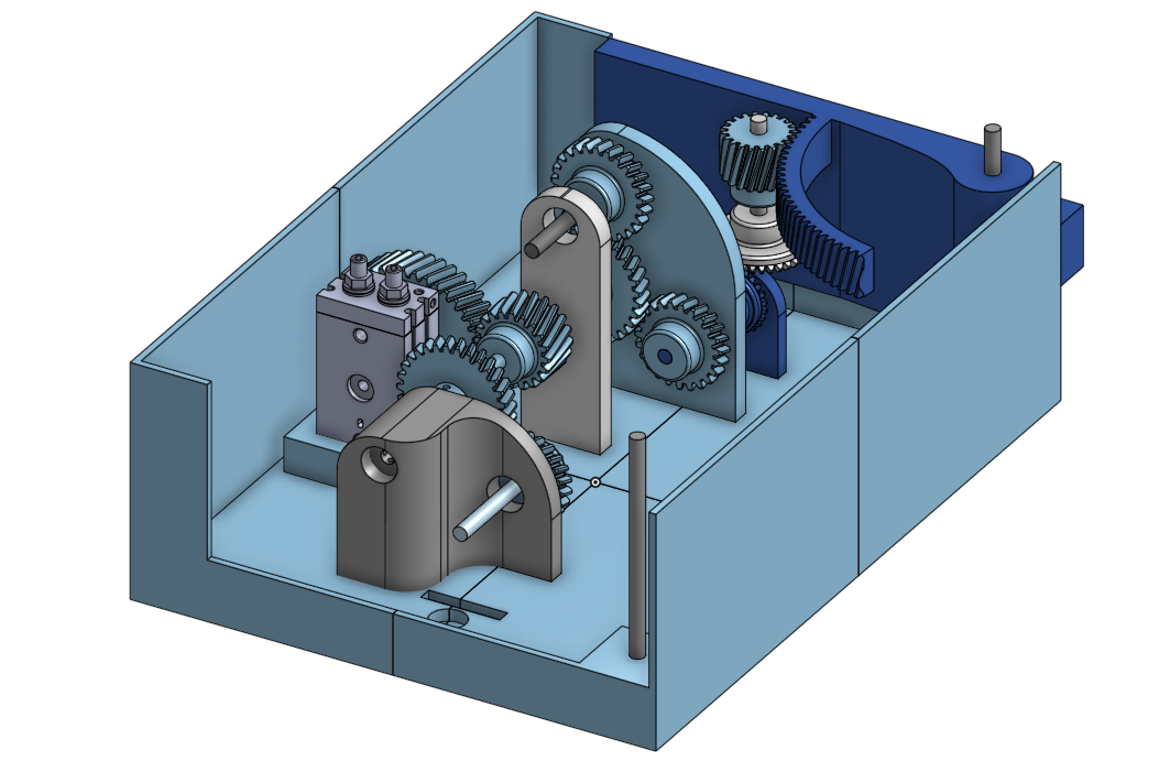 CAD model of gearing system